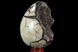 Septarian Dragon Egg Geode - Black Crystals #96720-2